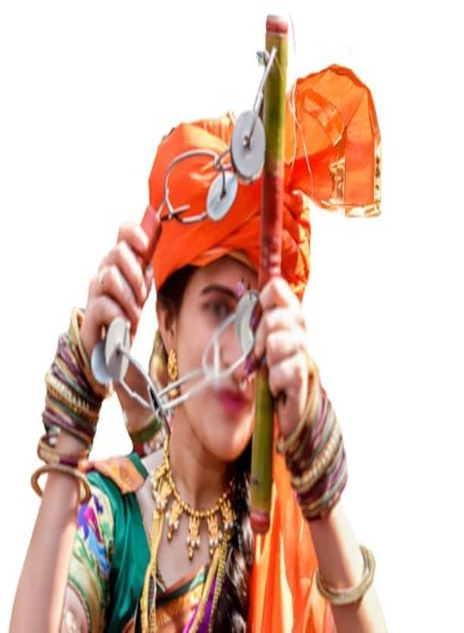 TRICONE (Pack of 1) 14-INCH Wooden Lezim Dance instrument for dance and celebrations in School PT/Independence Day/Republic Day/Ganesh visarjan - Image 5